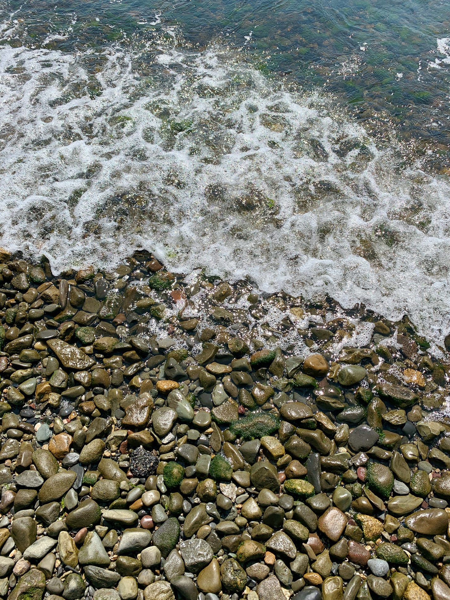 Close up of waves on the beach