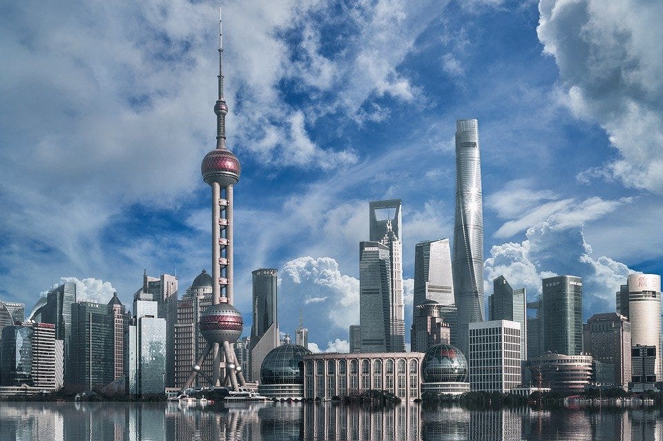 Landscape, China, City, Reflection, Panorama, Buildings