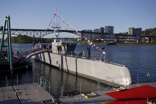 The US Navy's first autonomous unmanned warship.