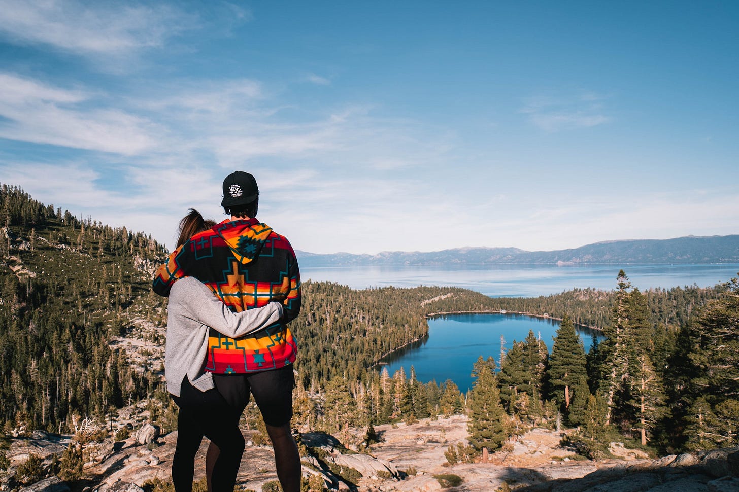 A couple overlooking Lake Tahoe near Cascade Lake. Photo from Unsplash. A couple overlooking Lake Tahoe near Cascade Lake. Photo from Unsplash.