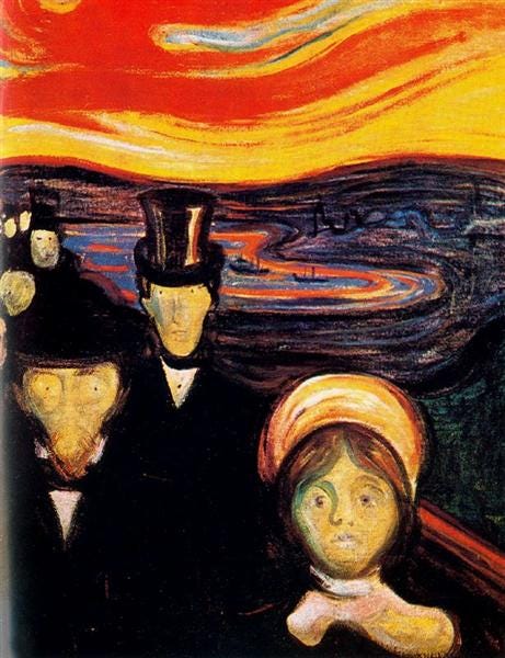 Anxiety, Edvard Munch, 1894 