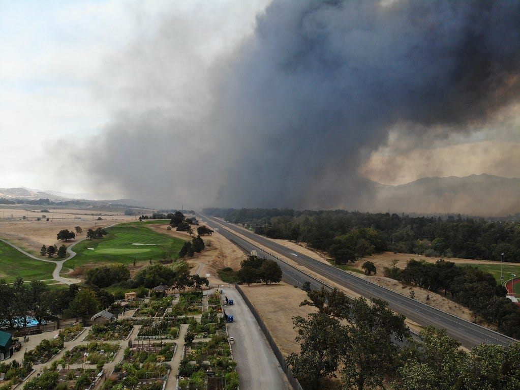 I-5 looking south Phoenix Almeda Fire Sept. 8, 2020