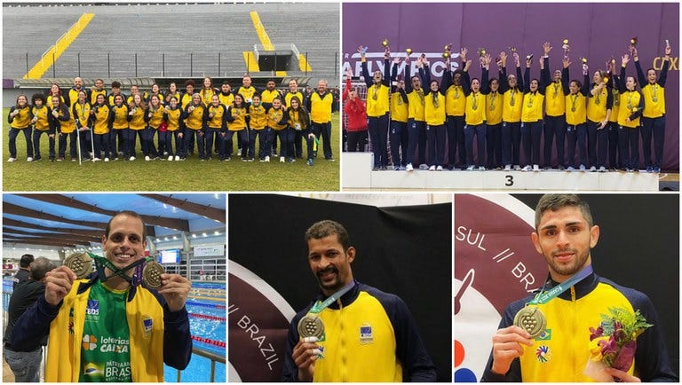 Montagem de todos os atletas brasileiros que receberam medalhas - Foto Divulgação- CBD