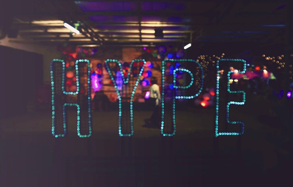 blue LED Hype sign
