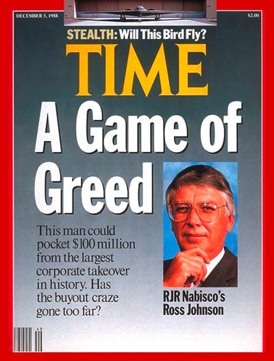 TIME Magazine Cover: Ross Johnson - Dec. 5, 1988 - Mergers - Business