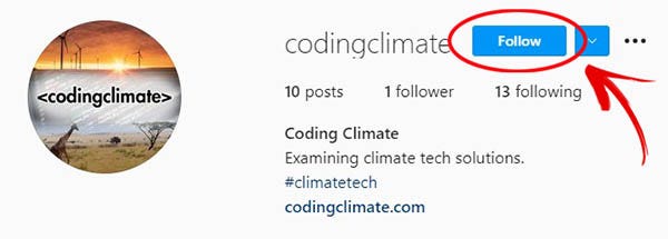 Coding Climate's Instagram profile