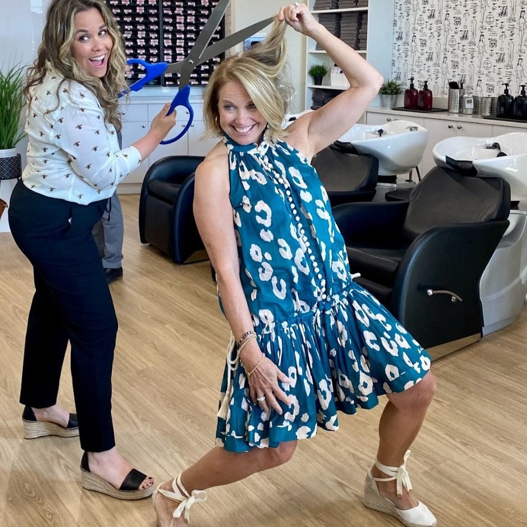 Hair House founder Dana Fiore yuks it up with Katie Couric