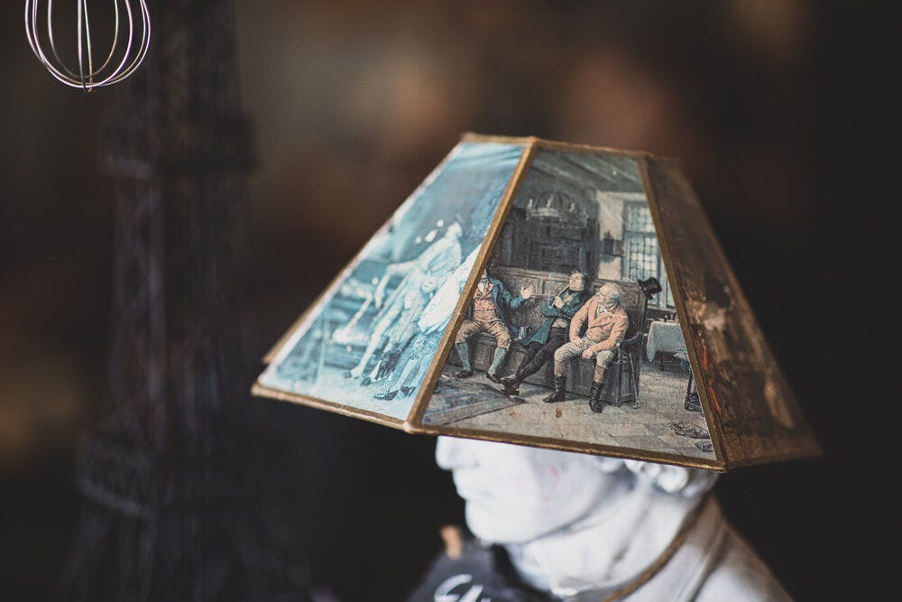 Details from a chandelier hat at Amélie’s Bakery.