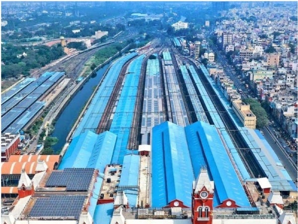 Chennai Central Station now fully powered by solar energy; PM Modi lauds -  NewsBharati