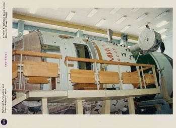 A full-scale mockup of Russia's Space Station in the Training Simulator Facility at the Gagarin Cosm...