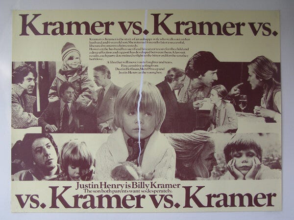 In the movie Kramer vs. Kramer, mama Kramer leaves papa and baby in search of ‘having it all’