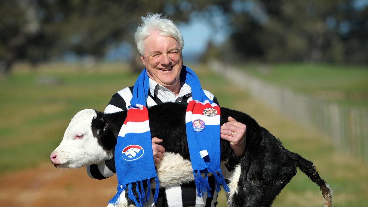 Bill Picken was a beef farmer after his AFL career and his son Liam played for the Bulldogs in their grand final run. .