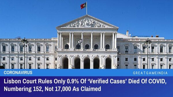 Lisbon Court Rules Only 0.9% Of ‘Verified Cases’ Died Of COVID, Numbering 152, Not 17,000 As Claimed | GreatGameIndia