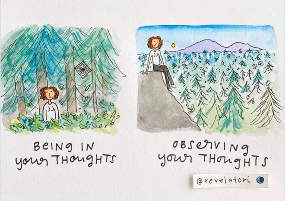 Being in your thoughts vs observing them — Recovery From Within