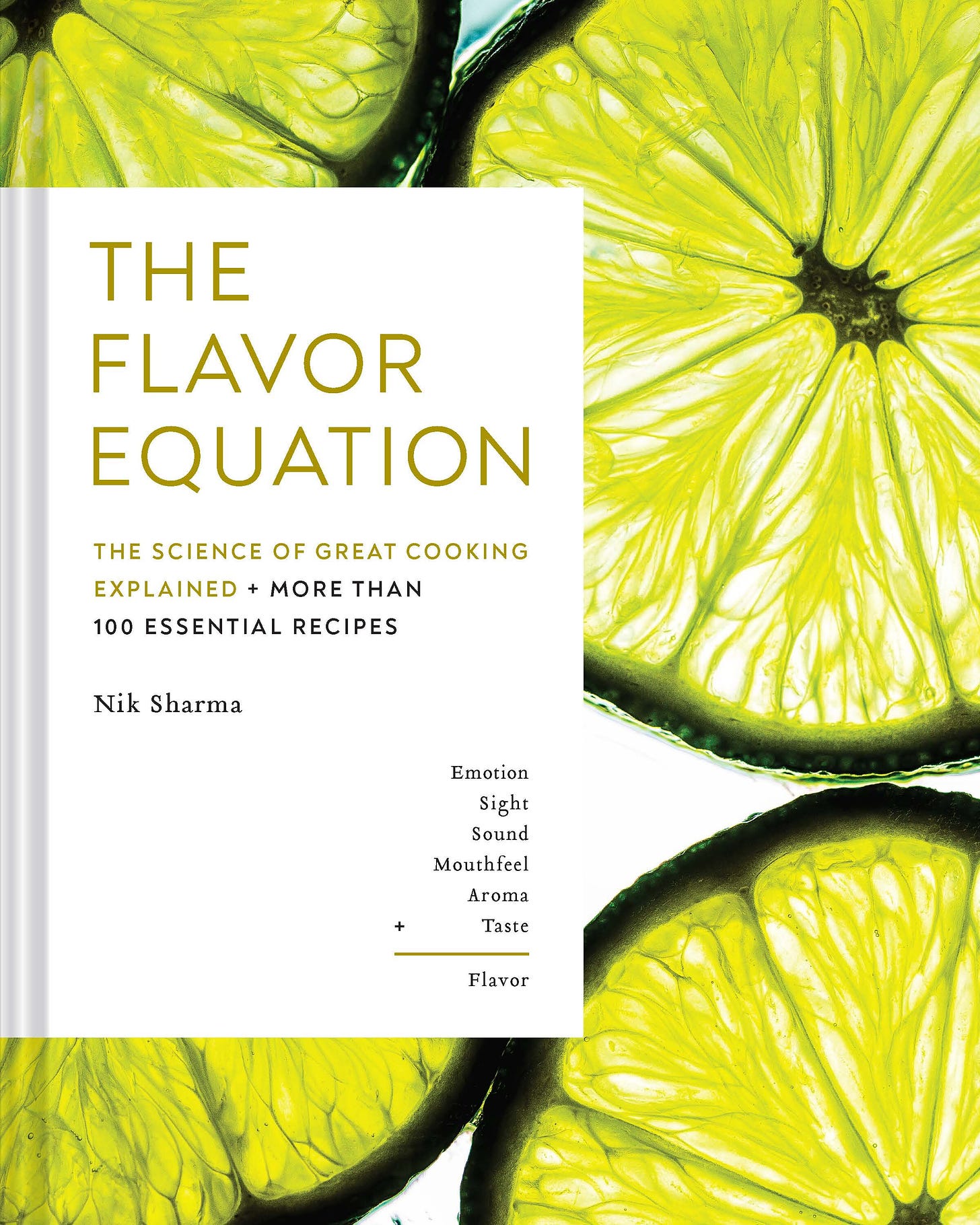 Cover of The Flavor Equation | Nik Sharma, showing a closeup of cross-sections of limes