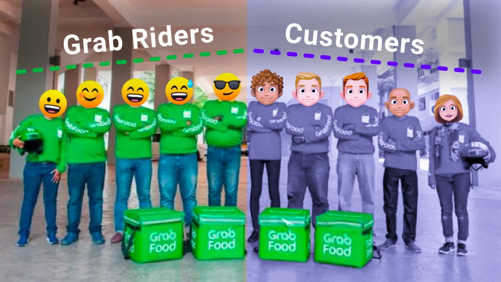 Grab Delivery Riders and Customers