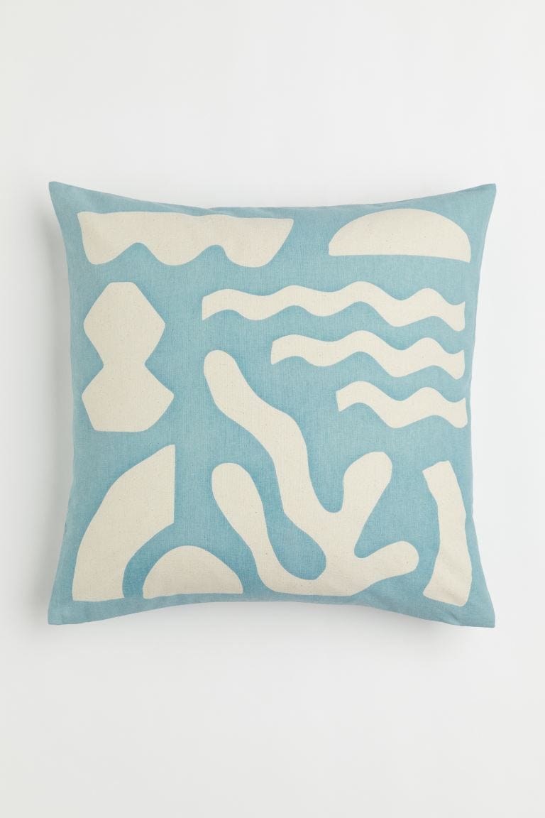 Patterned Cotton Cushion Cover - Turquoise/patterned - Home All | H&M US