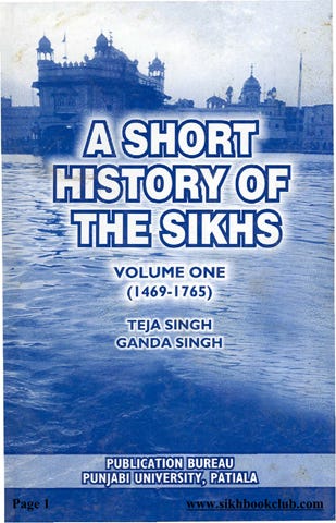 A Short History of the Sikhs - SikhBookClub