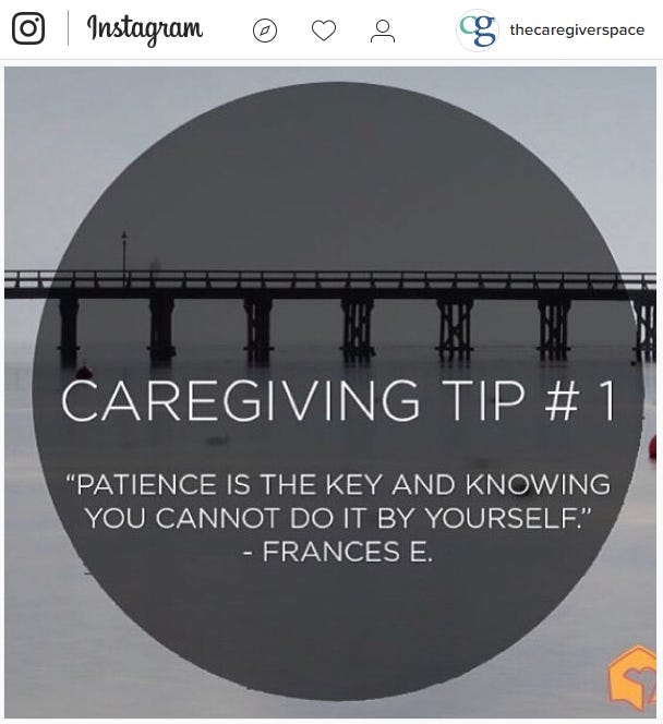 #Caregiving #Motto = #Caregiver #Meditation.  Tag us, and Share yours with us.