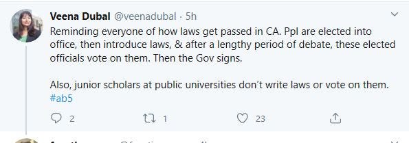 Veena Dubal-Arrogance about who writes laws