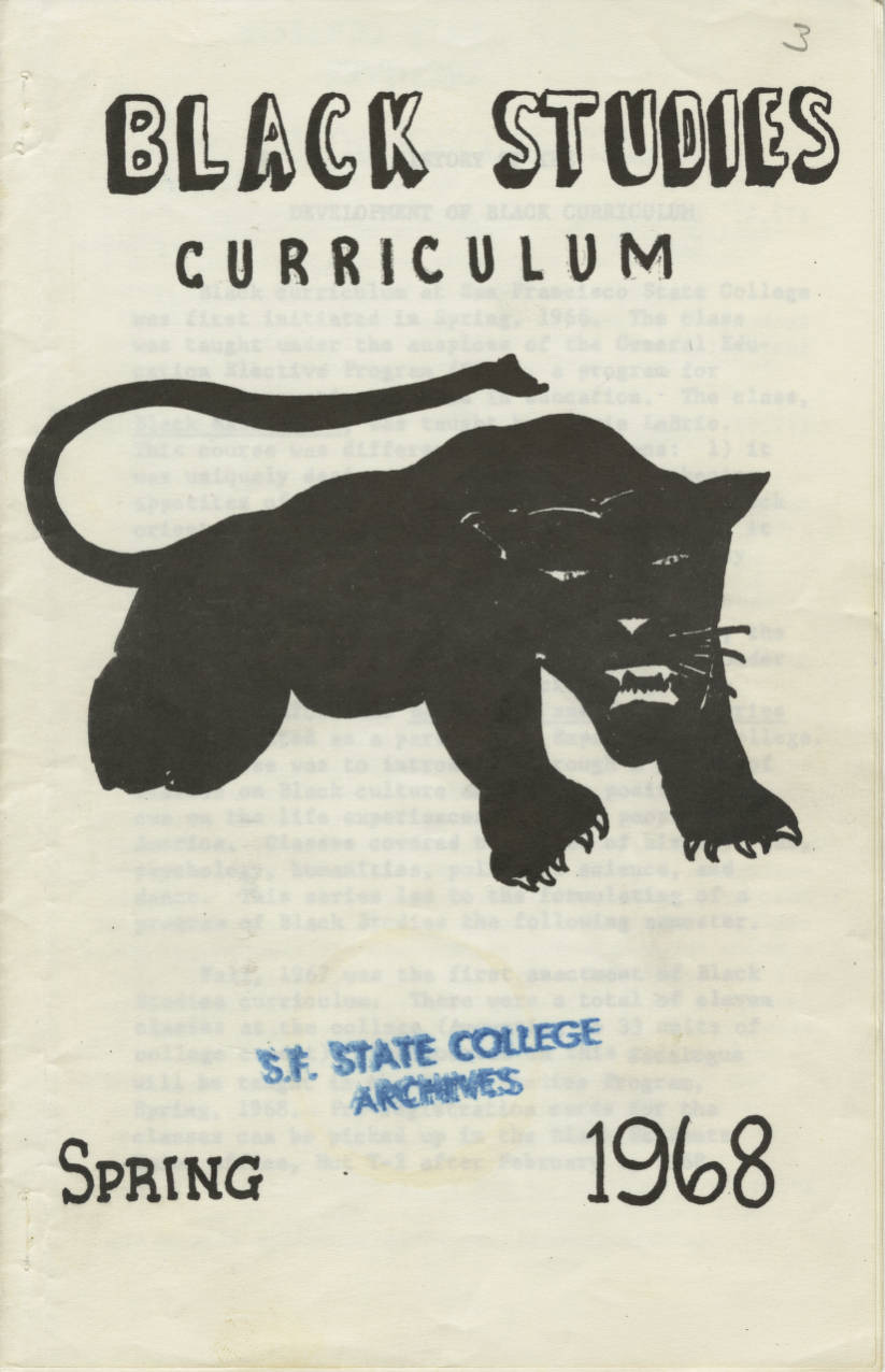 Black Studies Curriculum Spring 1968