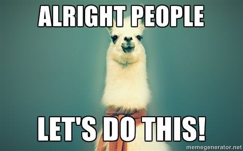 Alright people Let's do this! | Pancakes llama | Motivational memes, Funny  motivational memes, Funny motivation