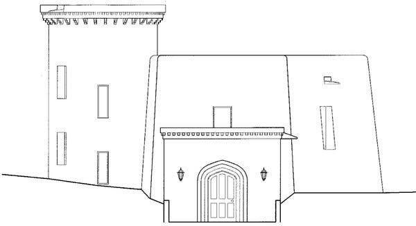 An architectural rendering submitted by the Water Gardens Trust to a review board in Santa Fe, N.M. “It is a medieval castle and I don’t understand how we could possibly approve it in its style,” a member of the board said.