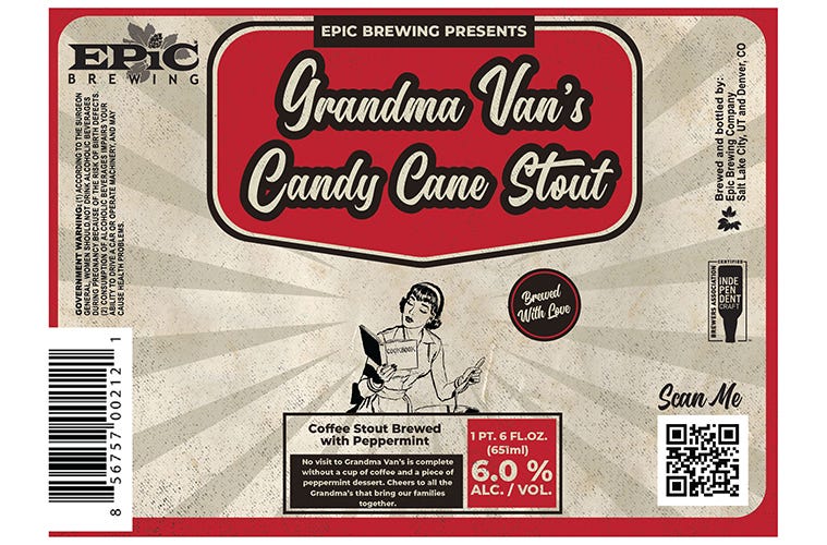 Epic Files Label For Grandma Van's Candy Cane Stout – Tenemu