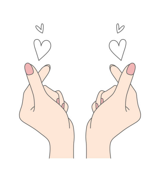 232 Korean Finger Heart Illustrations & Clip Art - iStock