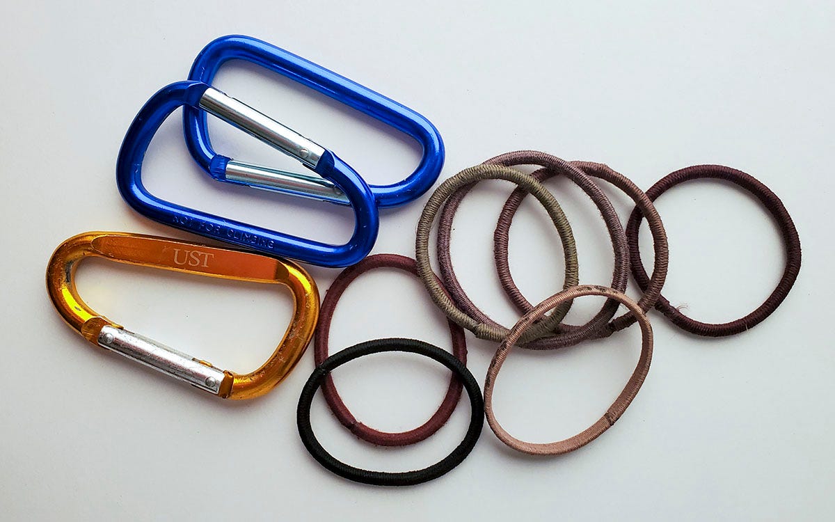 Carabiners and hair bands