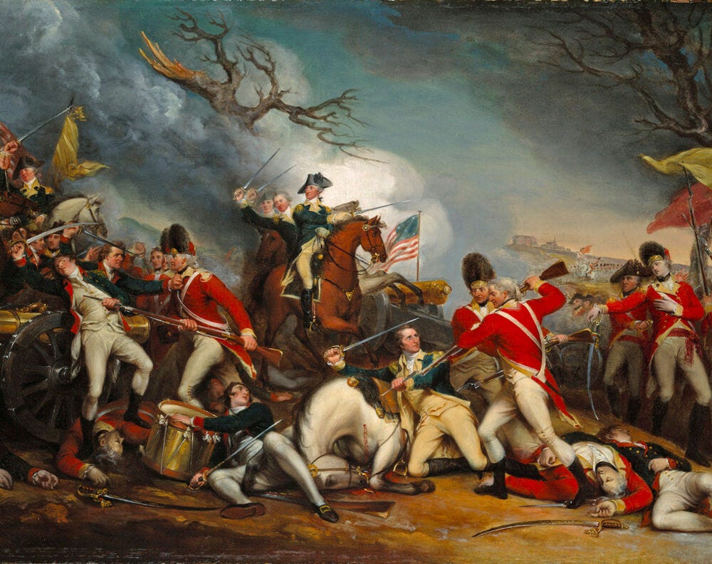 American Revolutionary War Painting: Battle of Princeton Real Canvas ...