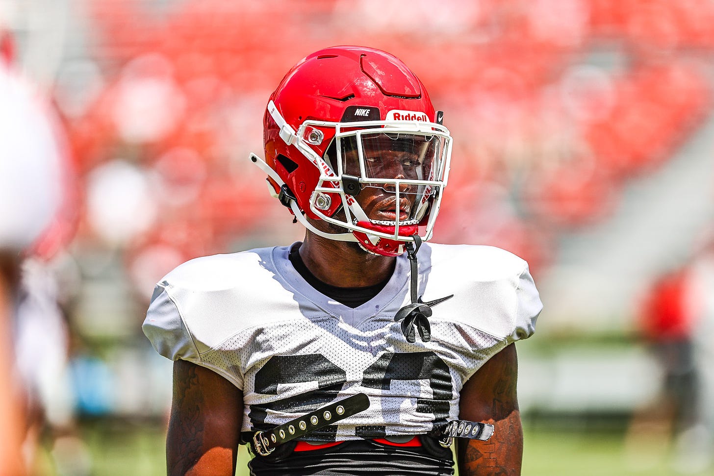 Georgia defensive back Tykee Smith (23) during the Bulldogs’ practice session on Dooley Field at Sanford Stadium in Athens, Ga., on Saturday, Aug. 14, 2021. (Photo by Tony Walsh)