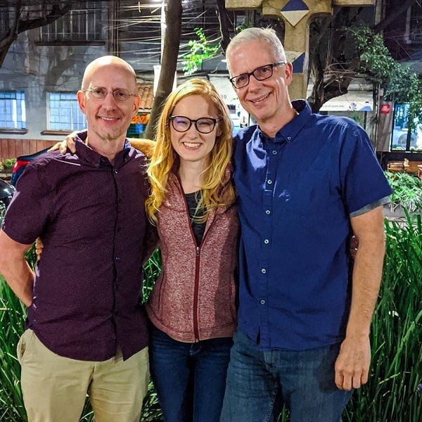 Brent and Michael with a friend in Mexico City