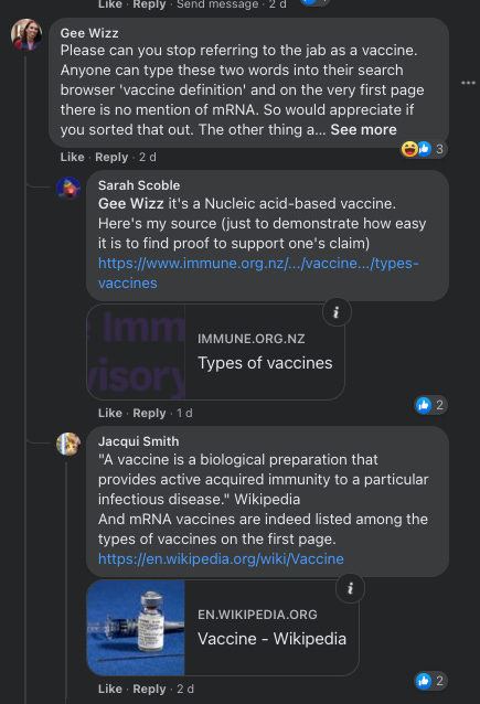 “Please can you stop referring to the jab as a vaccine…” — “It’s a Nucleic acid based vaccine. Here is my source…”