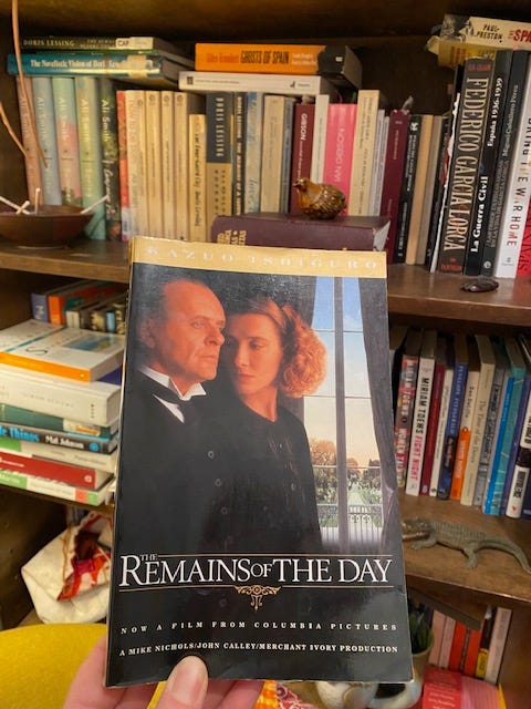 Paperback edition with movie art on the cover: Anthony Hopkins and Emma Thompson together in character