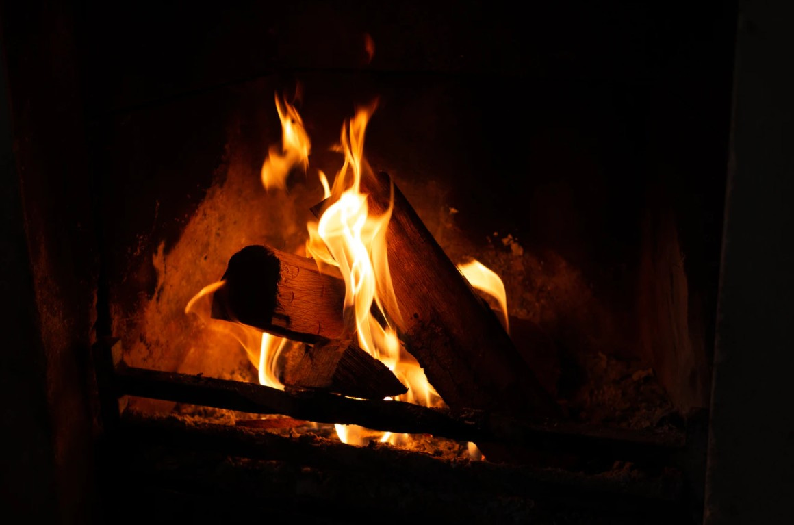 Wood Burning In Fireplace