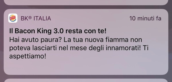 Grazie Burgerking, mi stavo preoccupando tantissimo