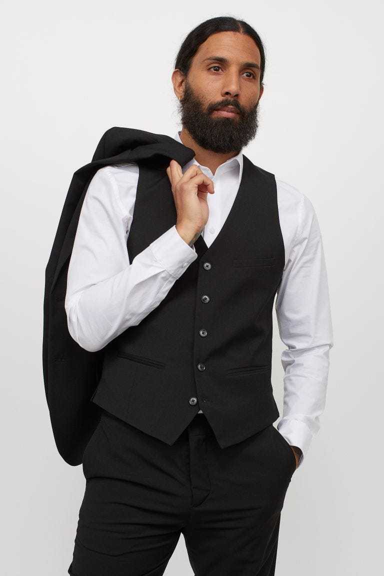 Slim Fit Suit Vest - Black - Men | H&amp;M CA