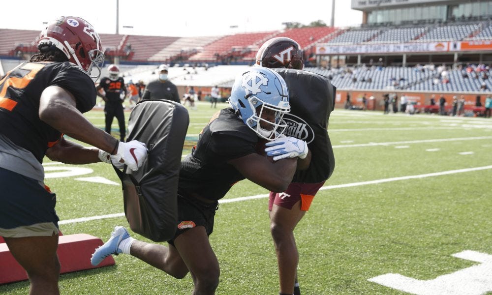 Senior Bowl: North Carolina RB Michael Carter Showcasing His Receiving  Ability | Steelers Now