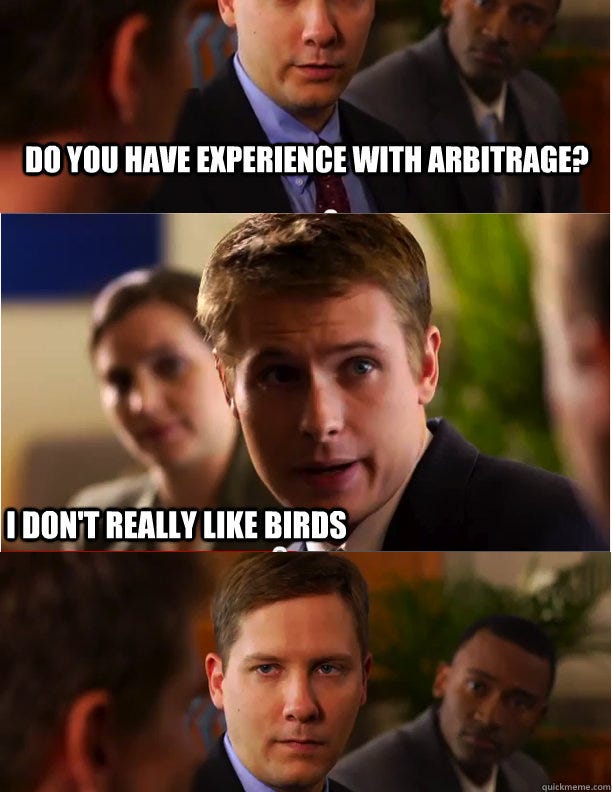 DO YOU HAVE EXPERIENCE WITH ARBITRAGE? I DON'T REALLY LIKE BIRDS - DO YOU HAVE EXPERIENCE WITH ARBITRAGE? I DON'T REALLY LIKE BIRDS  Widener University