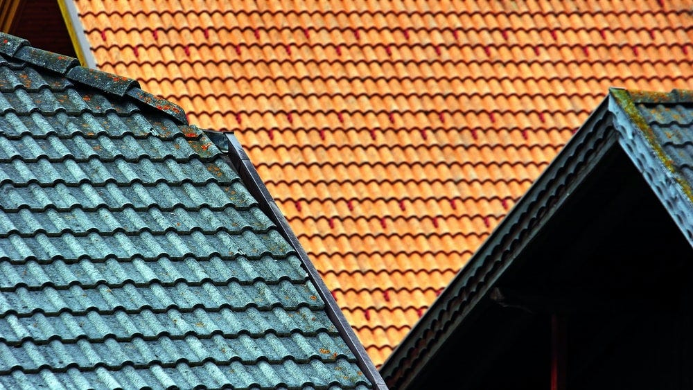 brown and green house roof