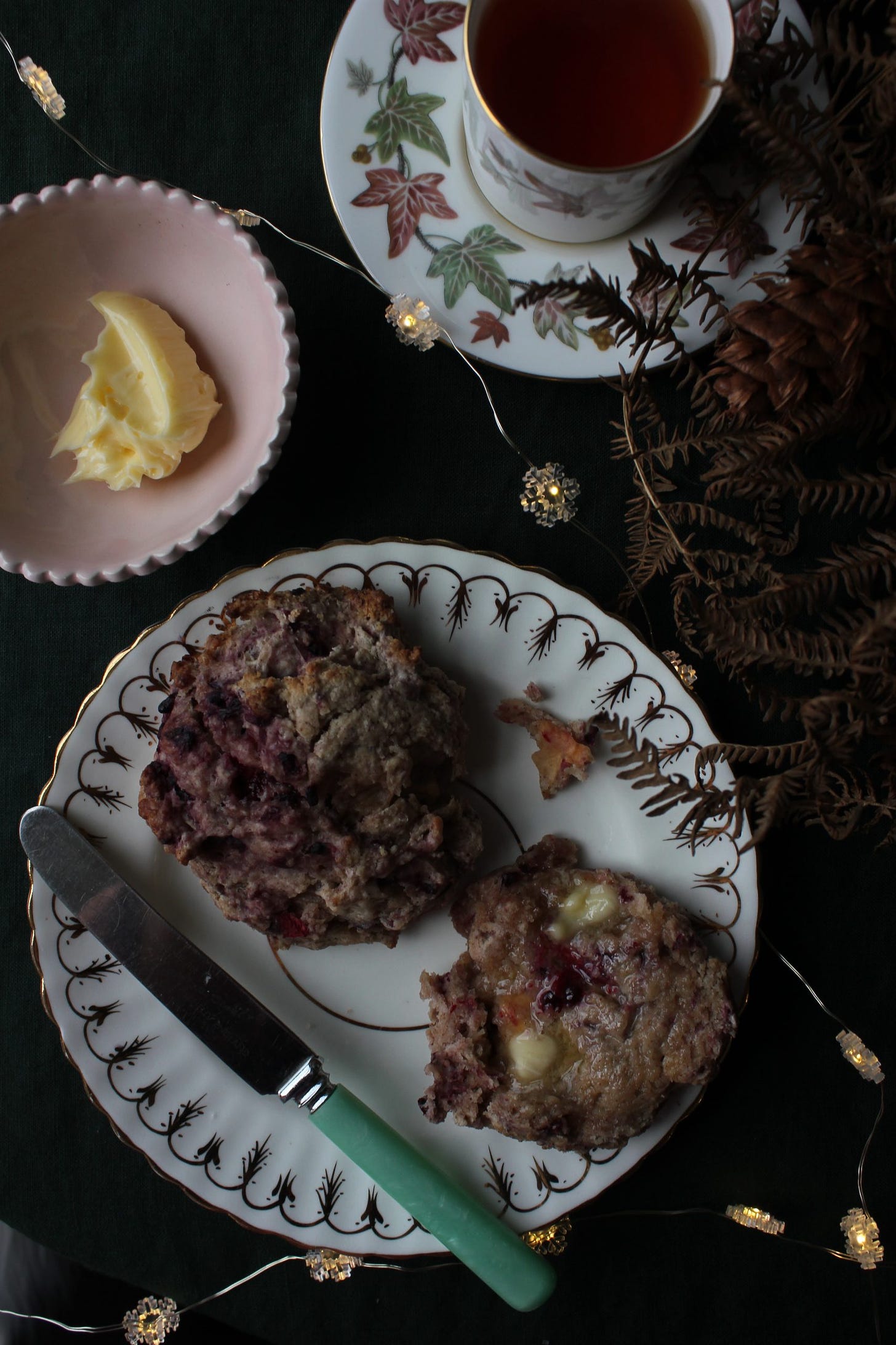 Blackberry and Apple Scones with Honey Butter