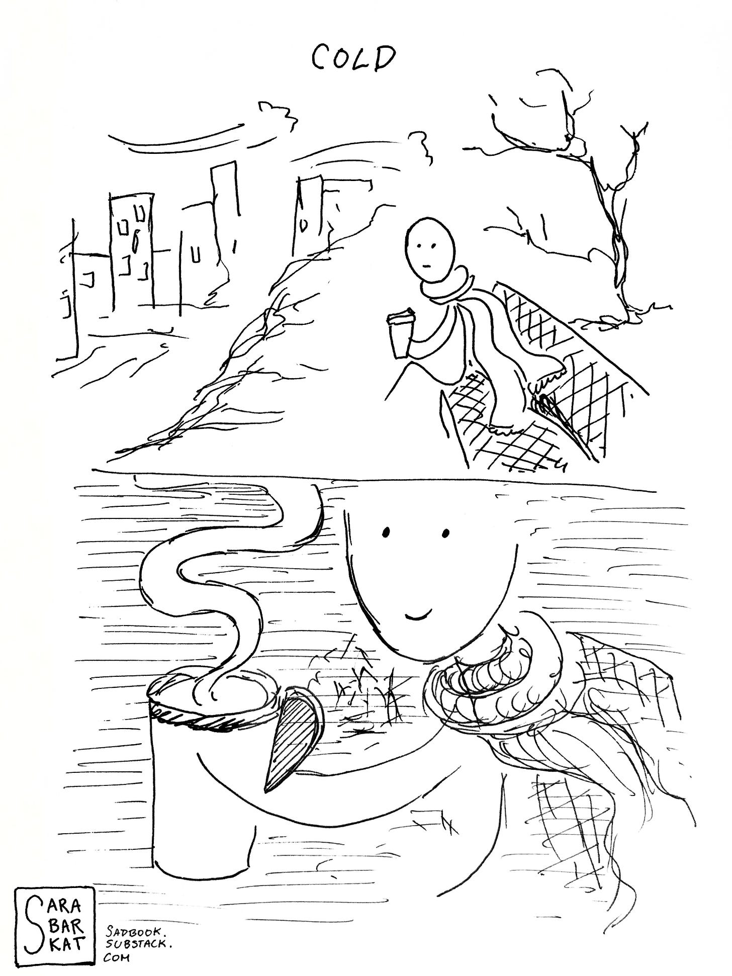sadbook collections comic strip happy wintertime hot beverage