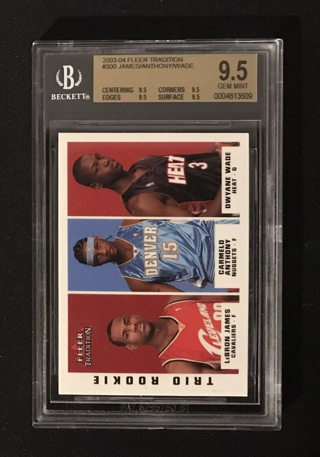 Image 1 - 2003-04 FLEER TRADITION TRIO ROOKIE JAMES/ANTHONY/WADE RC#300 BGS 9.5 GEM MINT