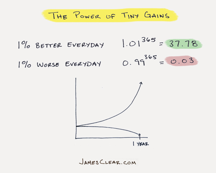 tiny gains with habits (build new habits)