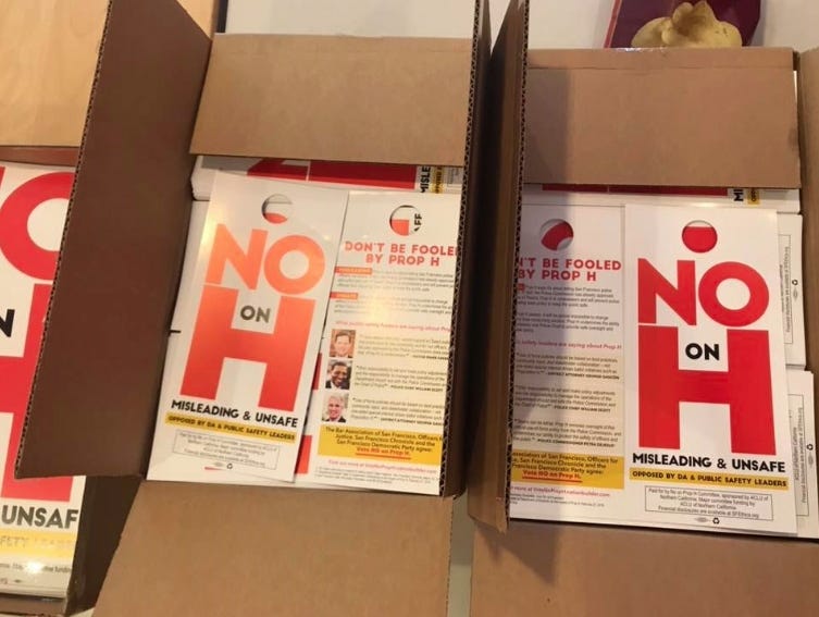 San Francisco: No on H Lit Drop! | ACLU of Northern CA