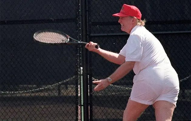 Trump&#39;s retro photo has resurfaced on Twitter. Photo: Getty
