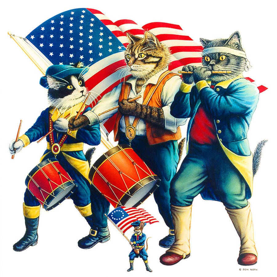 Yankee Doodle Tabby Painting by Don Roth