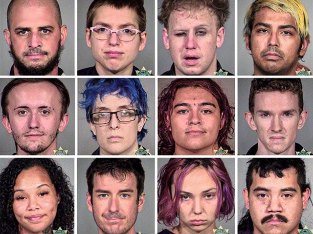Image result from https://www.breitbart.com/politics/2020/09/08/antifa-mugshots-several-portland-rioters-released-without-bail/