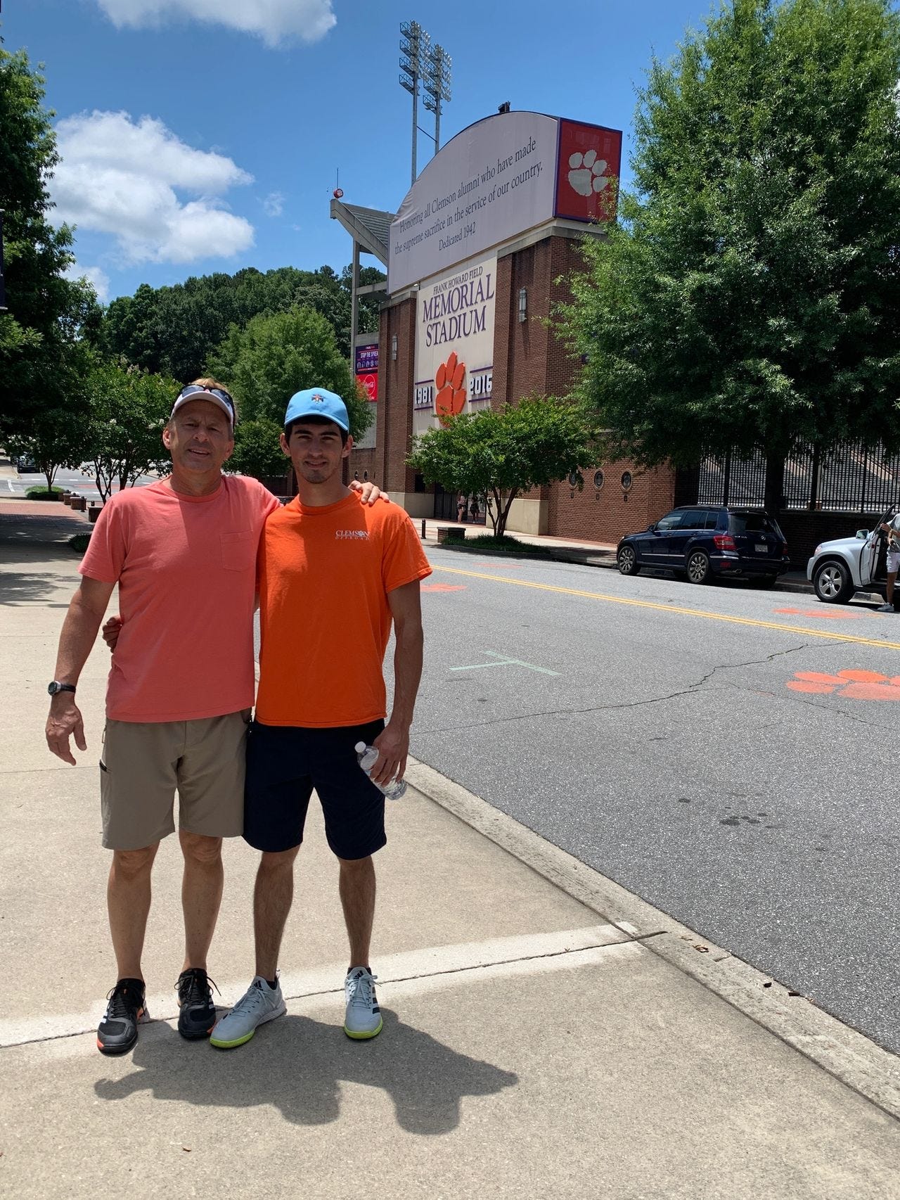 A fun father and son day in Clemson walking around the campus and seeing the football stadium. 